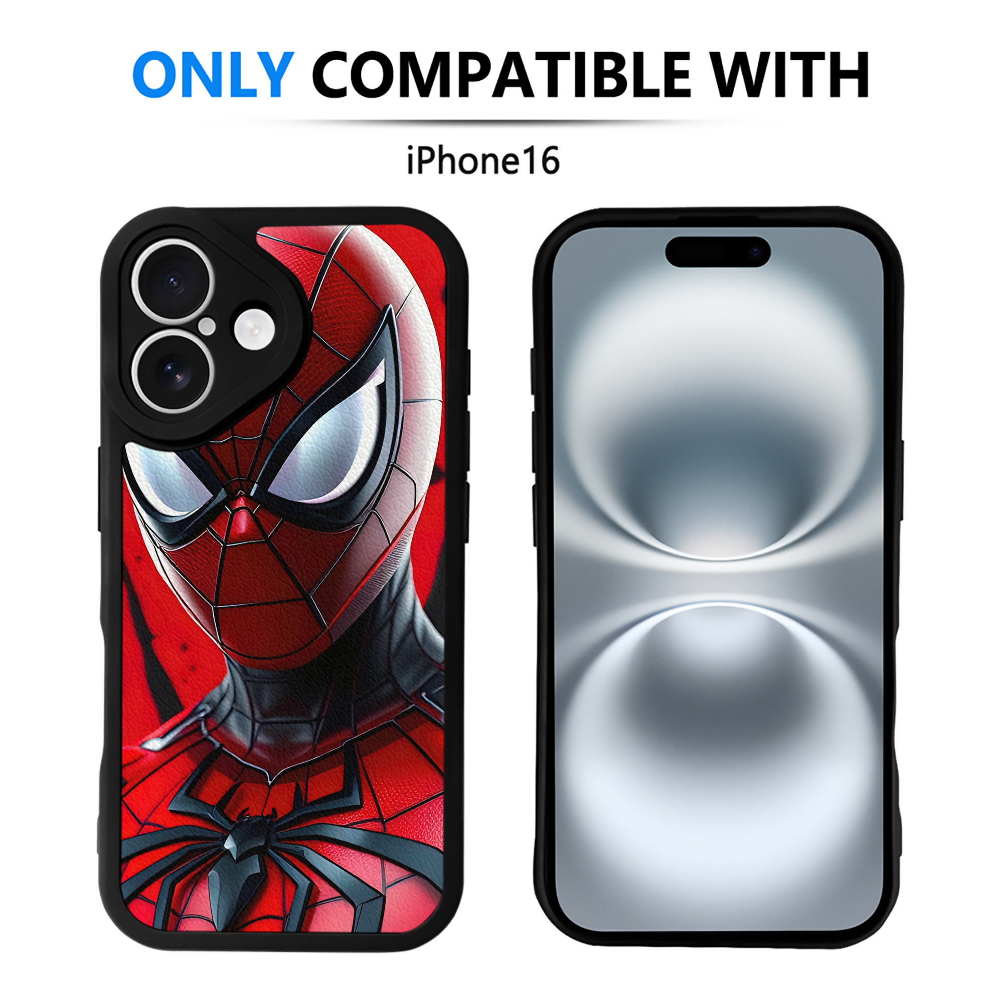 Spider Man スパイダーマン 【iPhone 16シリーズ対応】シリコンスマホケース（レザー調） 材質：シリコン